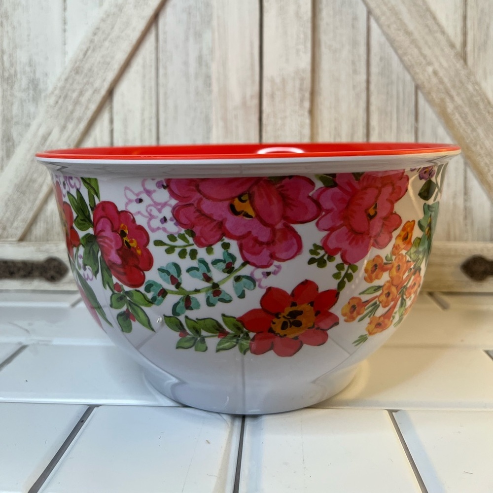 The pioneer women Floral melamine Bowl with Red Interior